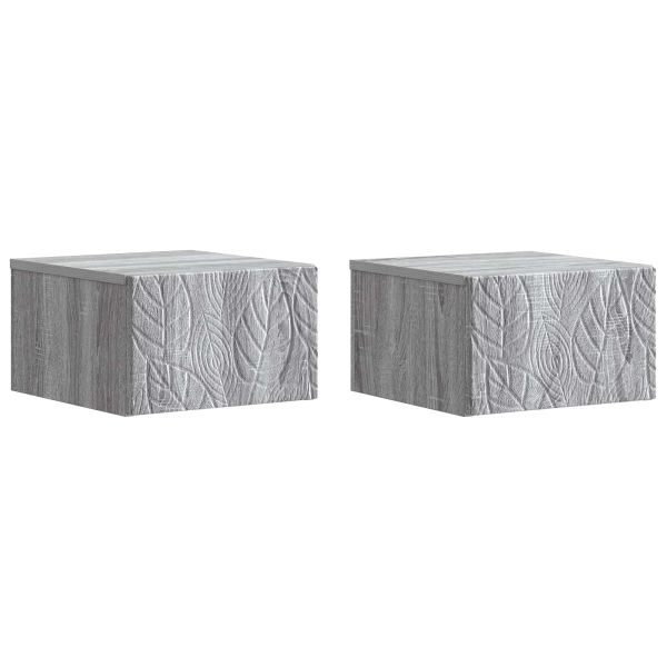Стенен страничен масичка 2 pcs Сив Сонома 34,5 x 33 x 20 см