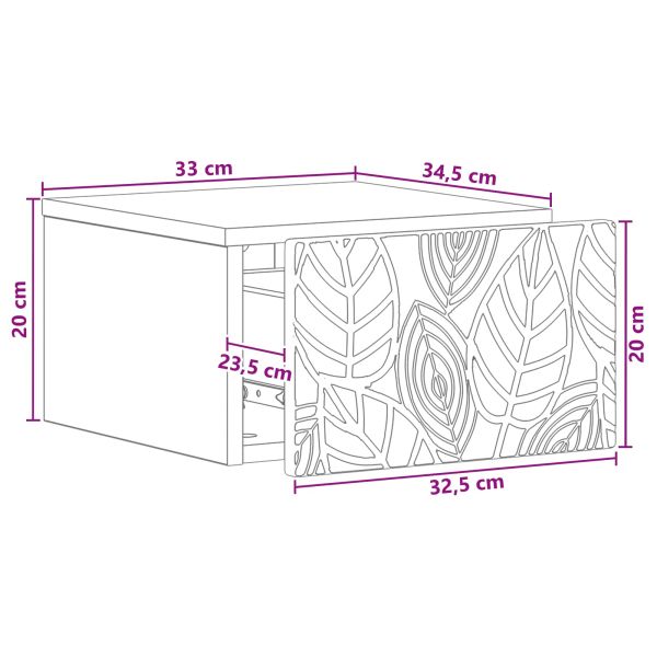 Стенен страничен масичка 2 pcs Сив Сонома 34,5 x 33 x 20 см