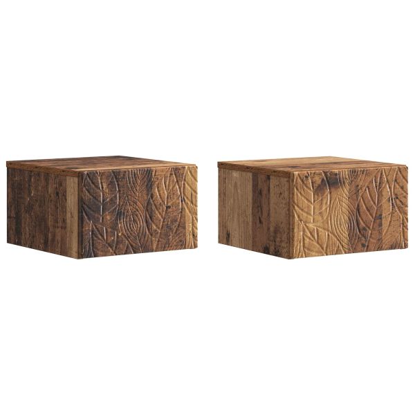 Стенен страничен масичка 2 pcs Старо дърво 34,5 x 33 x 20 см
