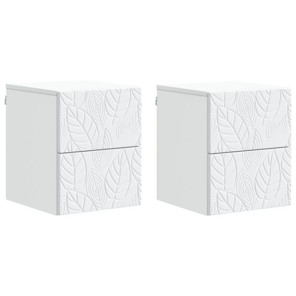 Спален шкаф с монтаж на стена 2 pcs Бяло 34,5 x 33 x 40 см