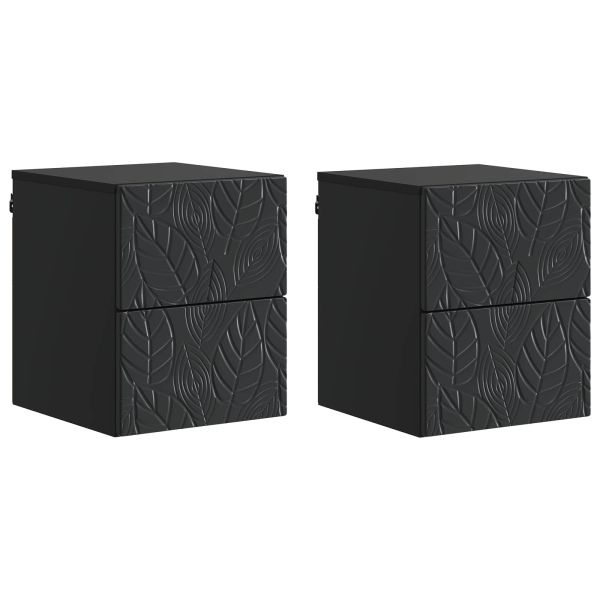 Спален шкаф с монтаж на стена 2 pcs Черно 34,5 x 33 x 40 см