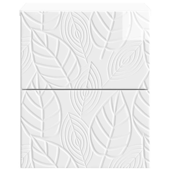 Спален шкаф с монтаж на стена 2 pcs Бял гланц 34,5 x 33 x 40 см
