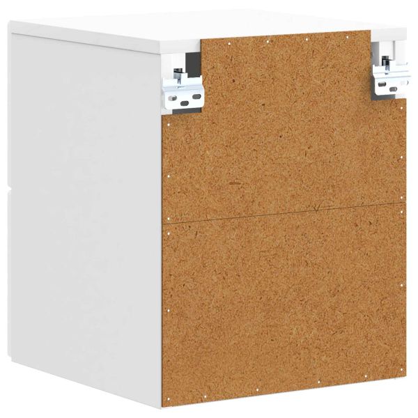 Спален шкаф с монтаж на стена 2 pcs Бял гланц 34,5 x 33 x 40 см