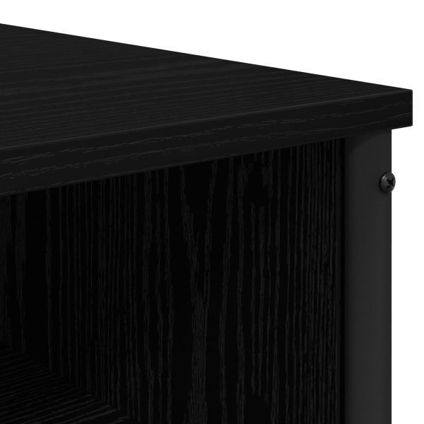Тоалетка с рафт Черен дъб 81 x 40 x 131 см Инженерна дървесина