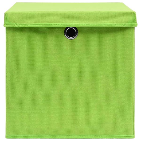 Кутии за съхранение с капаци 4 бр 28x28x28 см зелени