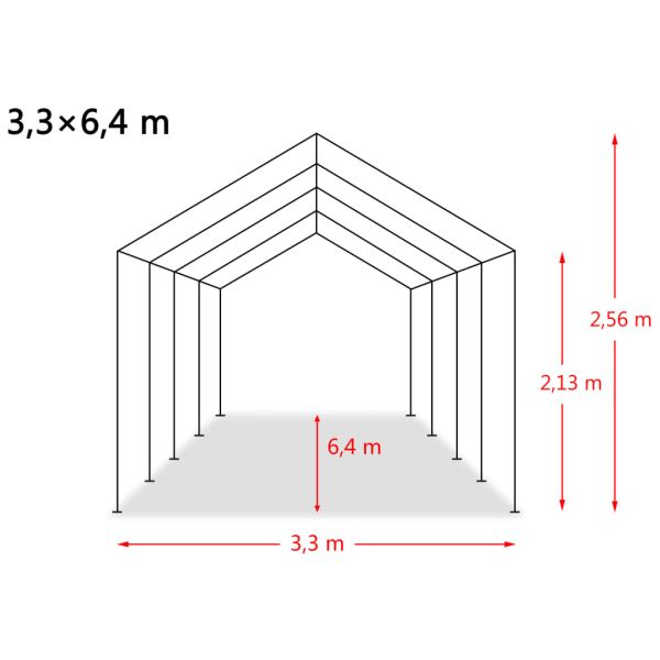 Мобилен навес за животни PVC 550 г/м² 3,3x6,4 м тъмнозелен
