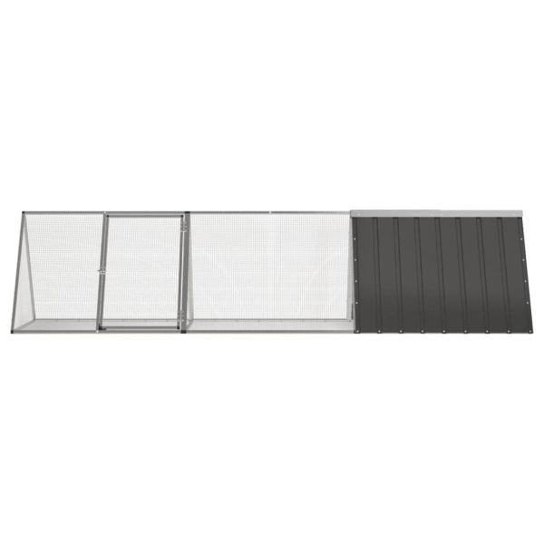 Клетка за зайци, антрацитна, 302,5x80,5x71 см, поцинкована стомана