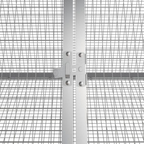 Клетка за зайци сива 403,5x80,5x71 см поцинкована стомана
