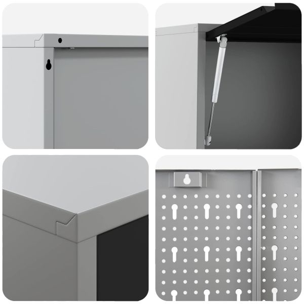 Комплект работни шкафове с чекмедже с рафт 8 pcs Сив