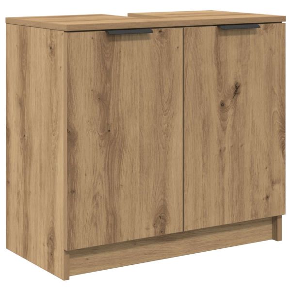 Комплект мебели за баня 3 бр. Дъб 64,5 x 33,5 x 59 см