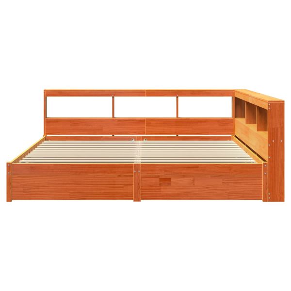 Легло с библиотека 2 pcs Кафяво с восъчно покритие 200 x 200 cm