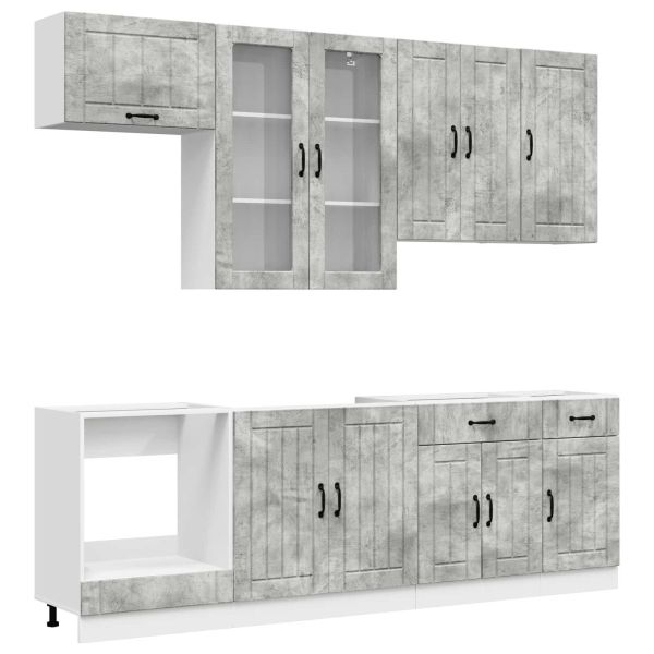 Кухненски единица LUCCA 8 pcs Бетонно сиво Инженерна дървесина
