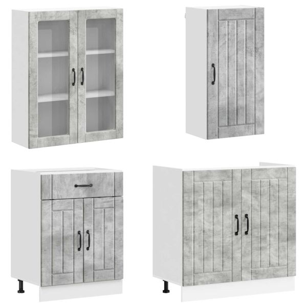 Кухненски единица LUCCA 8 pcs Бетонно сиво Инженерна дървесина