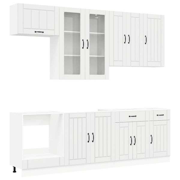 Кухненски единица LUCCA 8 pcs Бял гланц Инженерна дървесина