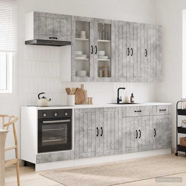 Кухненски единица LUCCA 8 pcs Бетонно сиво Инженерна дървесина