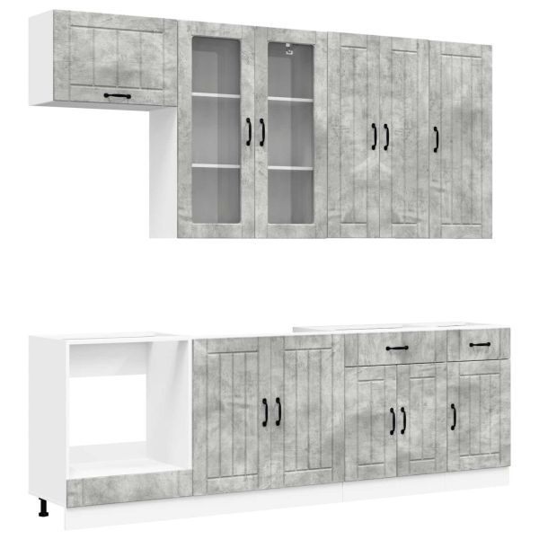 Кухненски единица LUCCA 8 pcs Бетонно сиво Инженерна дървесина