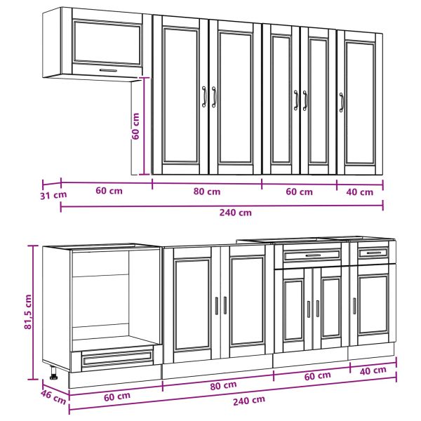 Кухненски единица PORTO 8 pcs Дъб сонома Инженерна дървесина