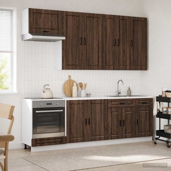 Кухненски единица PORTO 8 pcs Кафяв дъб Инженерна дървесина