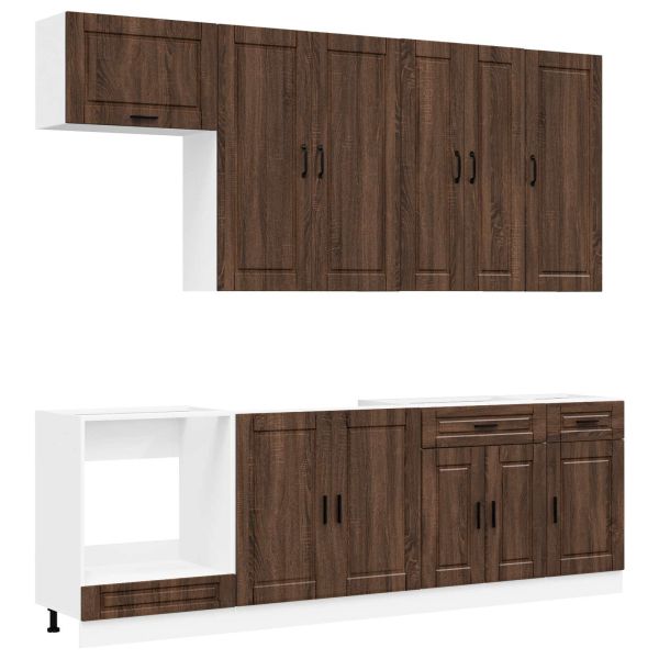 Кухненски единица PORTO 8 pcs Кафяв дъб Инженерна дървесина