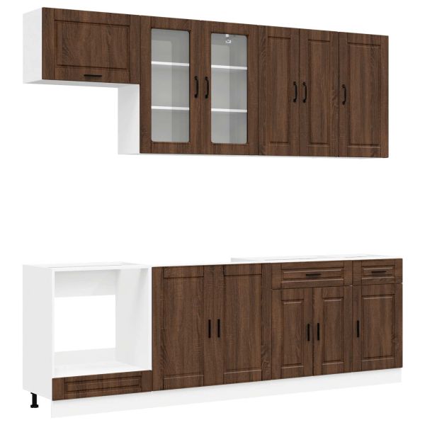 Кухненски единица PORTO 8 pcs Кафяв дъб Инженерна дървесина