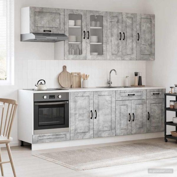 Кухненски единица KALMAR 8 pcs Бетонно сиво Инженерна дървесина