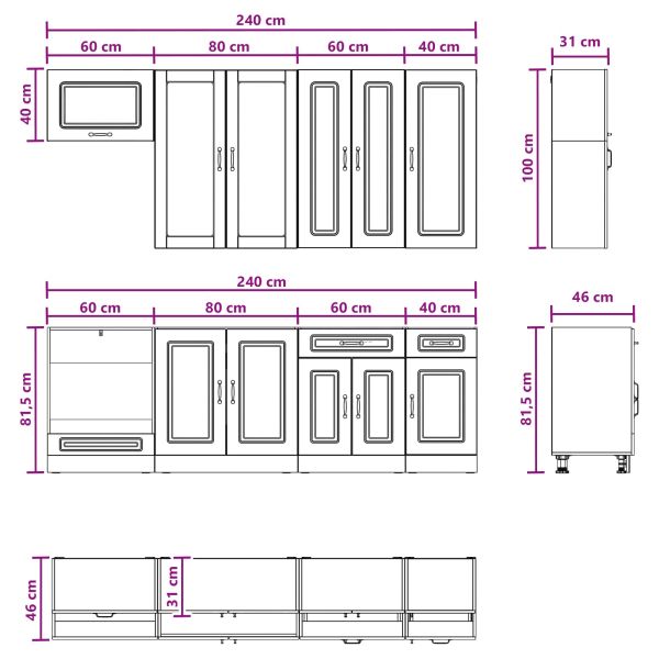 Кухненски единица KALMAR 8 pcs Дъб артизан Инженерна дървесина