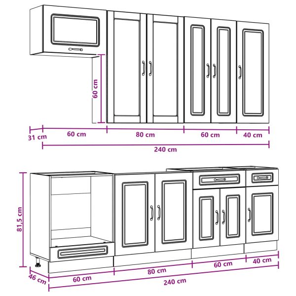 Кухненски единица KALMAR 8 pcs Дъб артизан Инженерна дървесина