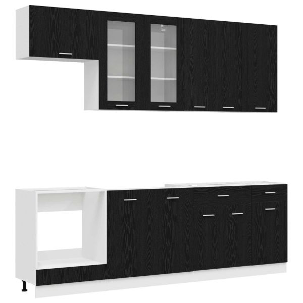Кухненски единица LYON 8 pcs Черен дъб Инженерна дървесина