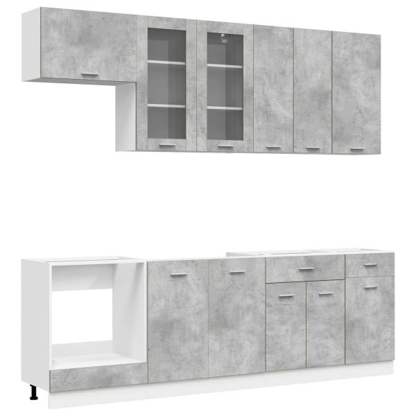Кухненски единица LYON 8 pcs Бетонно сиво Инженерна дървесина