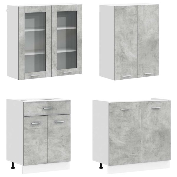 Кухненски единица LYON 8 pcs Бетонно сиво Инженерна дървесина