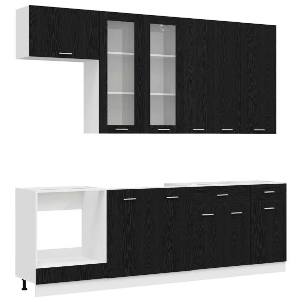 Кухненски единица LYON 8 pcs Черен дъб Инженерна дървесина