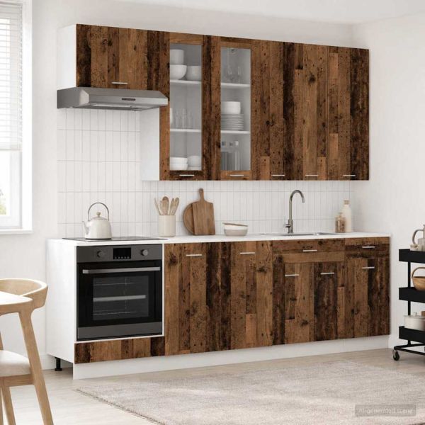 Кухненски единица LYON 8 pcs Старо дърво Инженерна дървесина