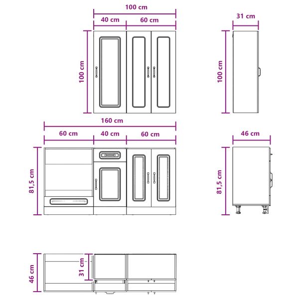 Кухненски единица KALMAR 5 pcs Дъб сонома Инженерна дървесина