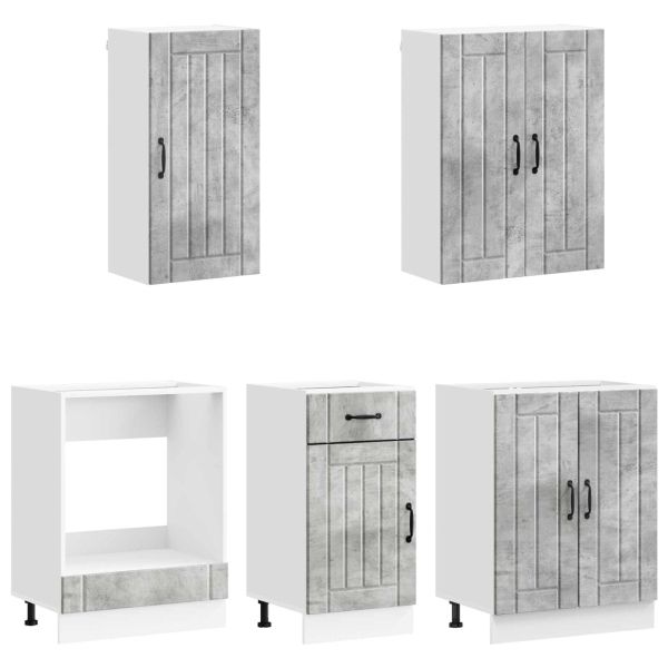 Кухненски единица LUCCA 5 pcs Бетонно сиво Инженерна дървесина
