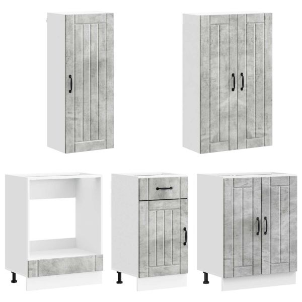 Кухненски единица LUCCA 5 pcs Бетонно сиво Инженерна дървесина
