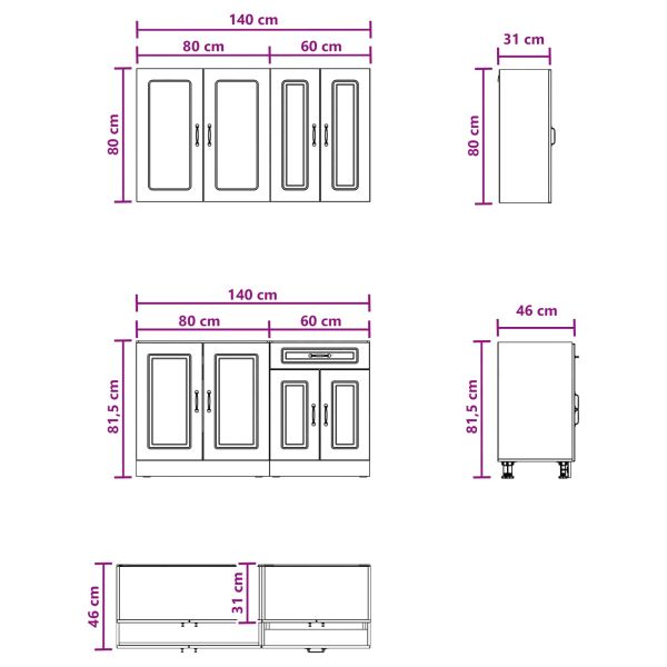 Кухненски единица KALMAR 4 pcs Бяло Инженерна дървесина