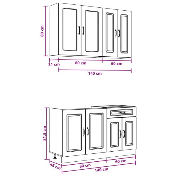 Кухненски единица KALMAR 4 pcs Дъб сонома Инженерна дървесина