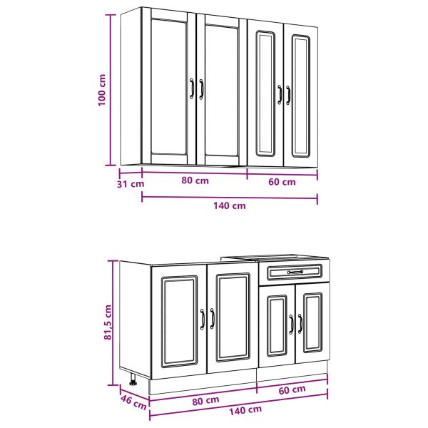 Кухненски единица KALMAR 4 pcs Бяло Инженерна дървесина