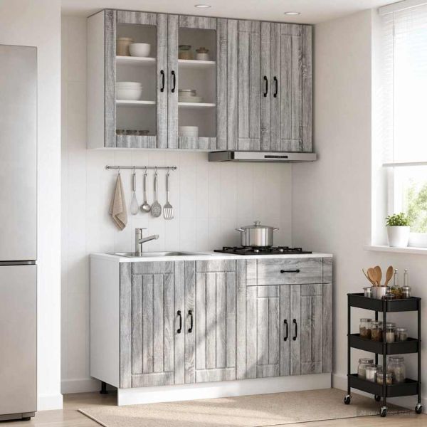 Кухненски единица LUCCA 4 pcs Сив Сонома Инженерна дървесина