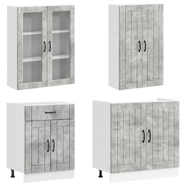 Кухненски единица LUCCA 4 pcs Бетонно сиво Инженерна дървесина