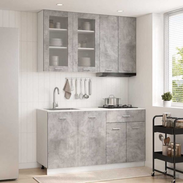 Кухненски единица LYON 4 pcs Бетонно сиво Инженерна дървесина
