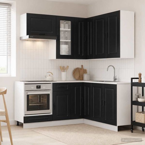 Кухненски единица KALMAR 8 pcs Черно Инженерна дървесина