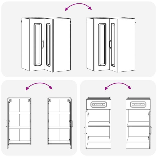 Кухненски единица KALMAR 8 pcs Черно Инженерна дървесина