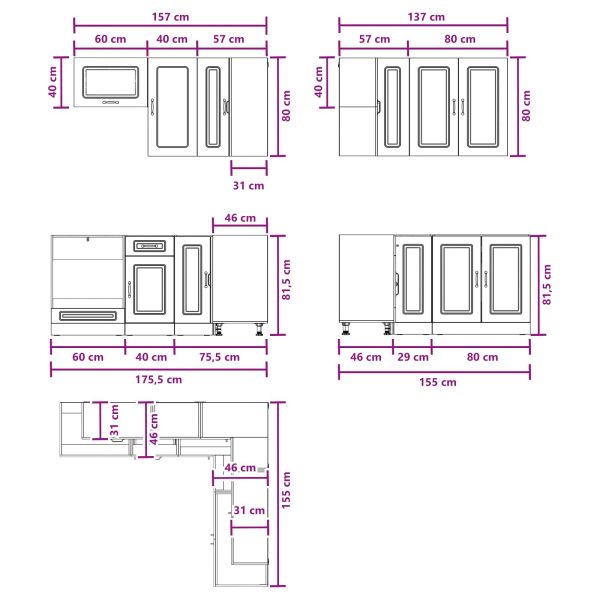 Кухненски единица KALMAR 8 pcs Дъб сонома Инженерна дървесина