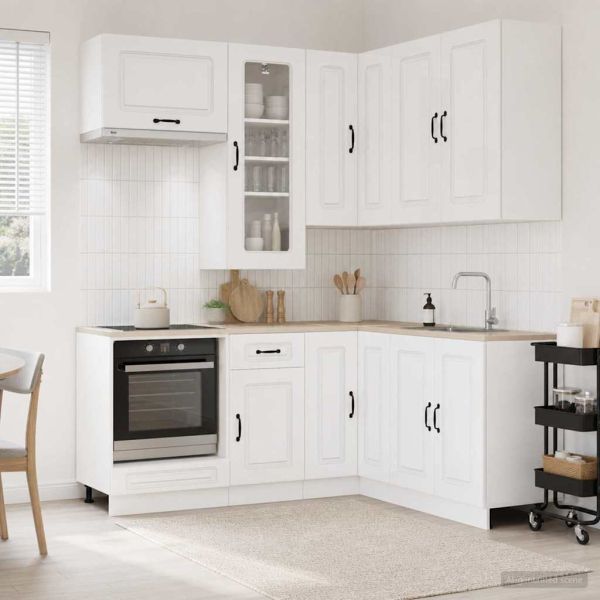 Кухненски единица KALMAR 8 pcs Бял гланц Инженерна дървесина