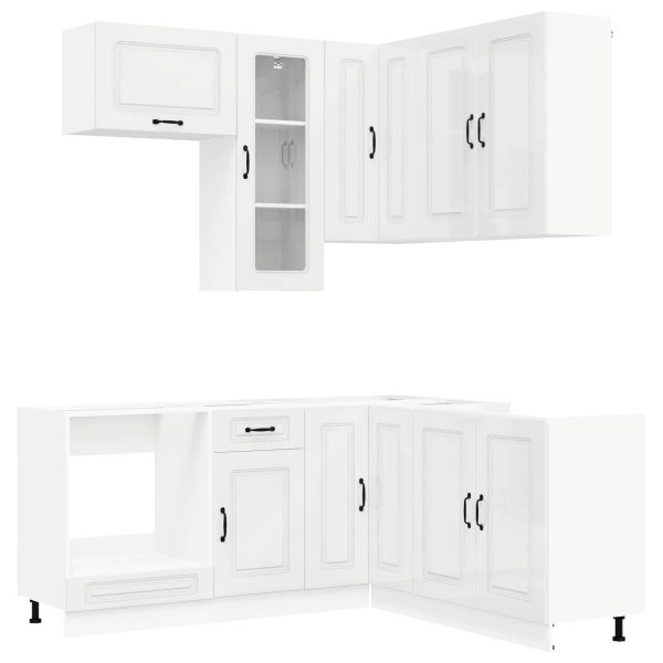 Кухненски единица KALMAR 8 pcs Бял гланц Инженерна дървесина