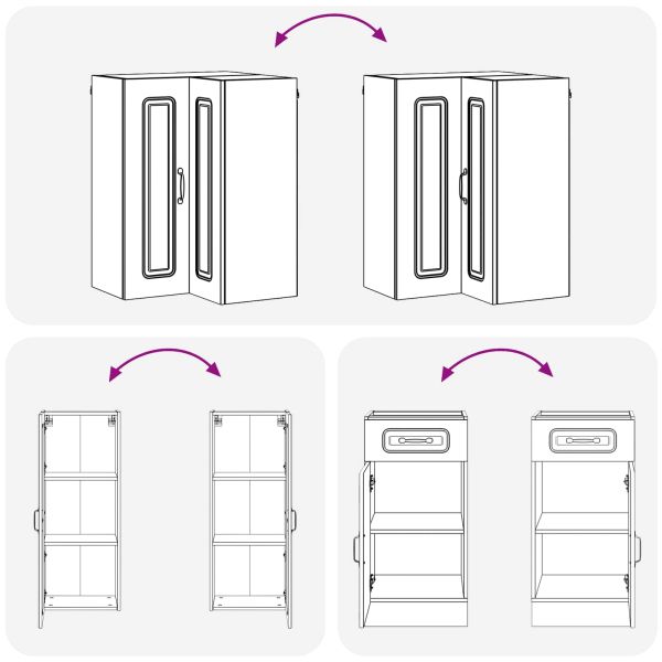 Кухненски единица KALMAR 8 pcs Бял гланц Инженерна дървесина