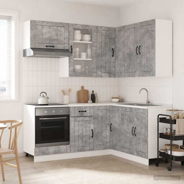 Кухненски единица LUCCA 8 pcs Бетонно сиво Инженерна дървесина