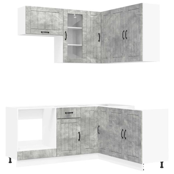 Кухненски единица LUCCA 8 pcs Бетонно сиво Инженерна дървесина