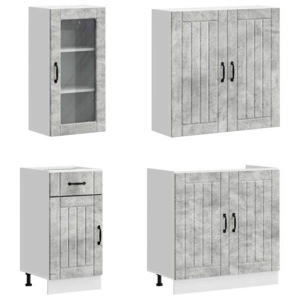 Кухненски единица LUCCA 8 pcs Бетонно сиво Инженерна дървесина